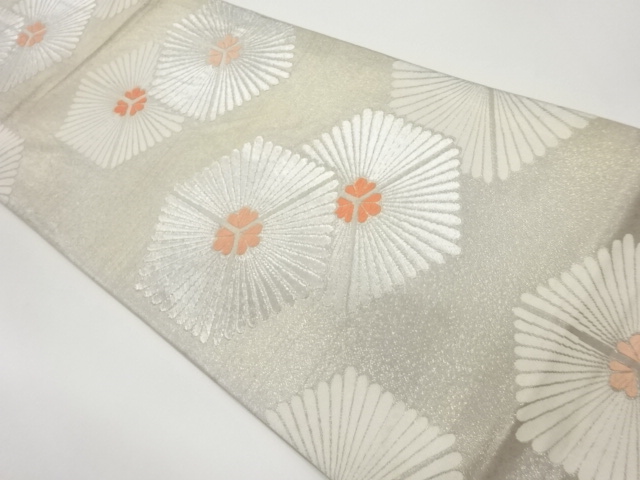 亀甲松模様織出し袋帯